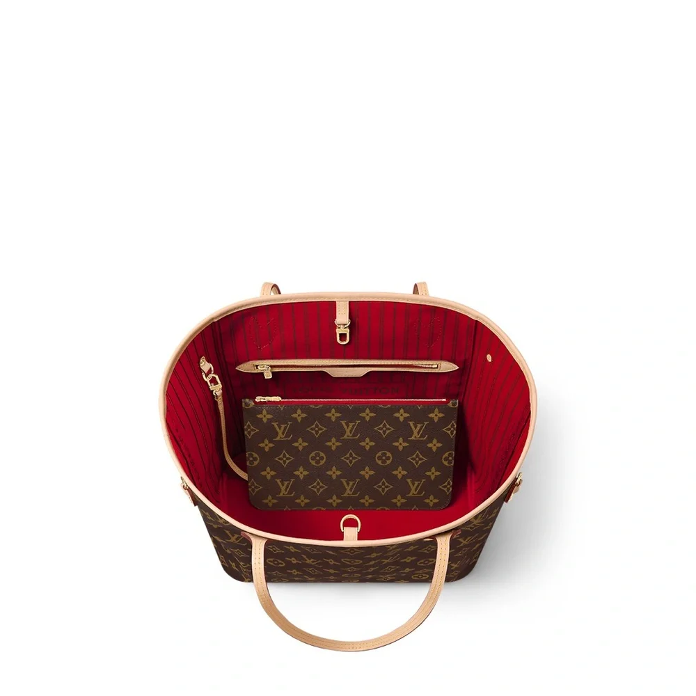 AUTHENTIC LOUIS VUITTON • Large Neverfull Tote & Pochette Patina Monogram Bag • - Picture 15 of 16